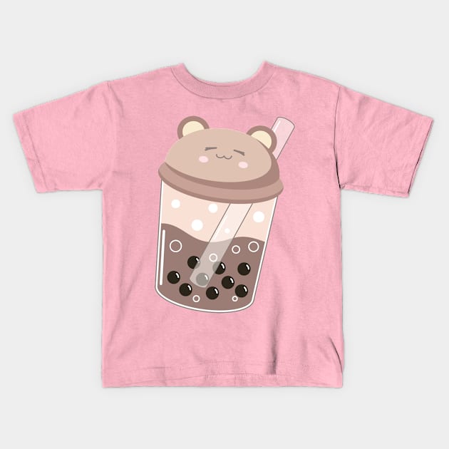 milk tea Kids T-Shirt by Logisstudio